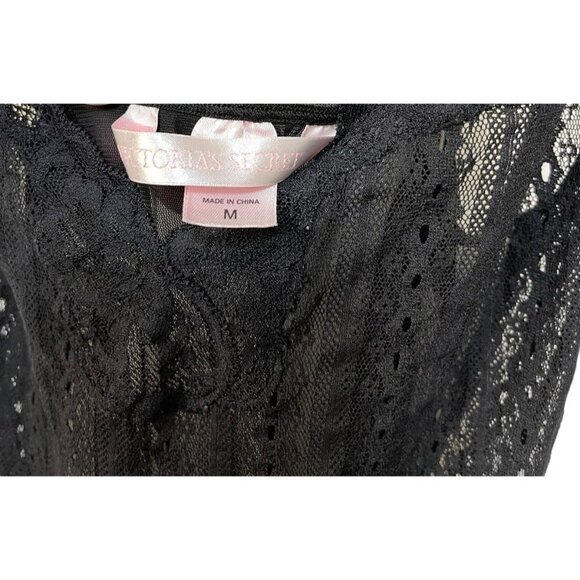 Victoria's Secret Sexy Black Lace Slip Babydoll Unlined See Through Size Medium - Picture 3 of 5